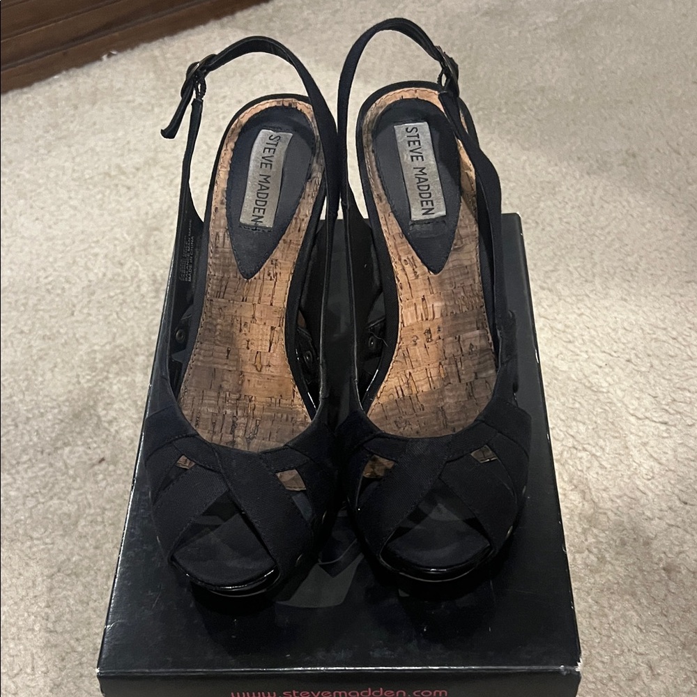 Steve Madden Crazzy Black Fabric Shoes